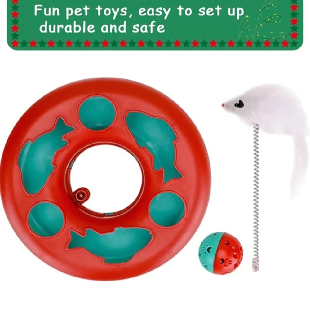 🐈🐈‍⬛🐱🐱Interactive Gray or Red Cat Toy with White Mice